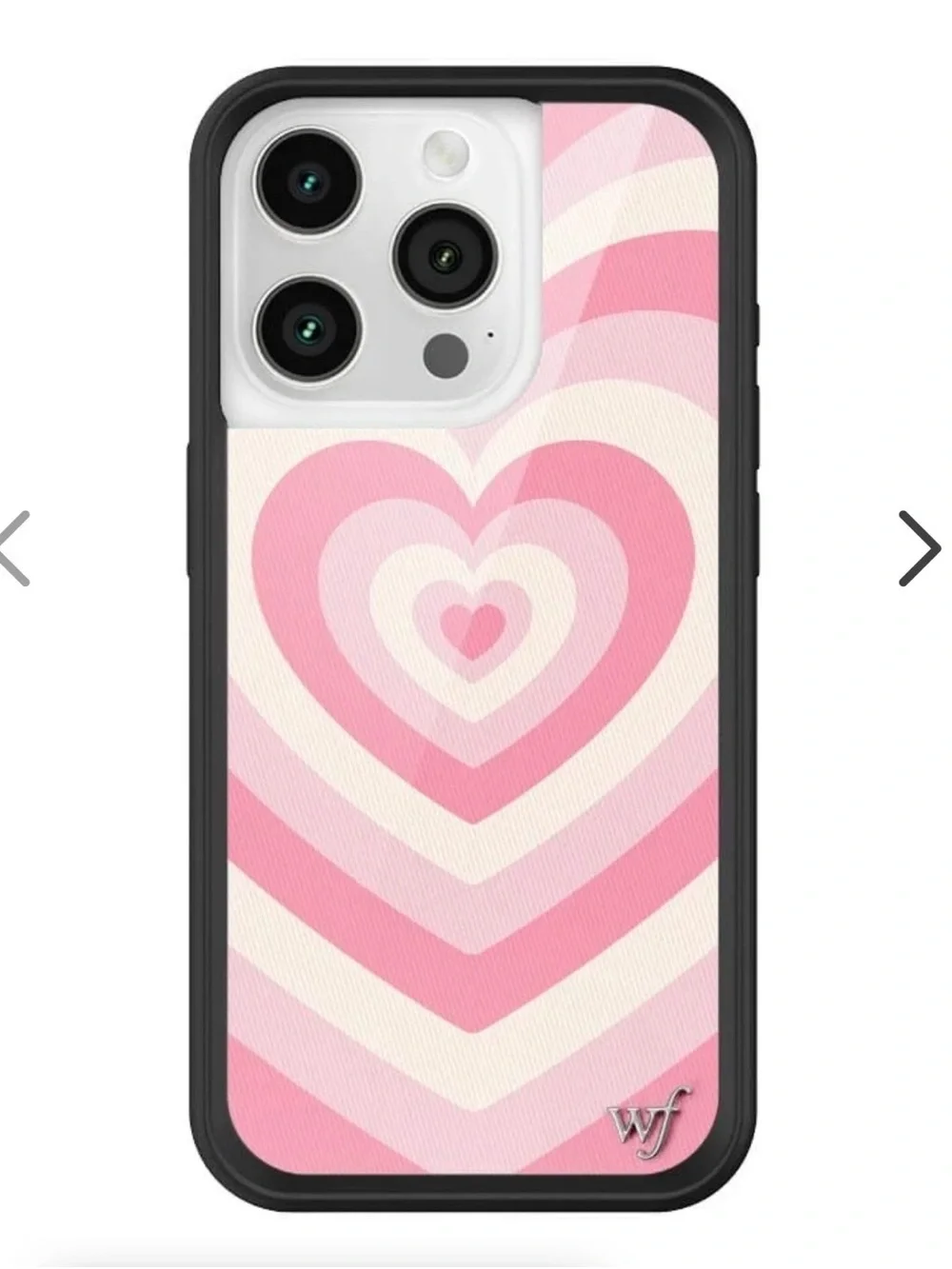 iPhone 15 PRO Wildflower Pink Heart Pattern Protective Phone Case -